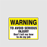 Custom Sign,Warning To Avoid Injury
